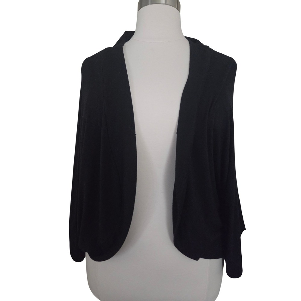 Lane Bryant Black Open Front Shrug Cardigan Plus Size 26/28 Cropped Sweater